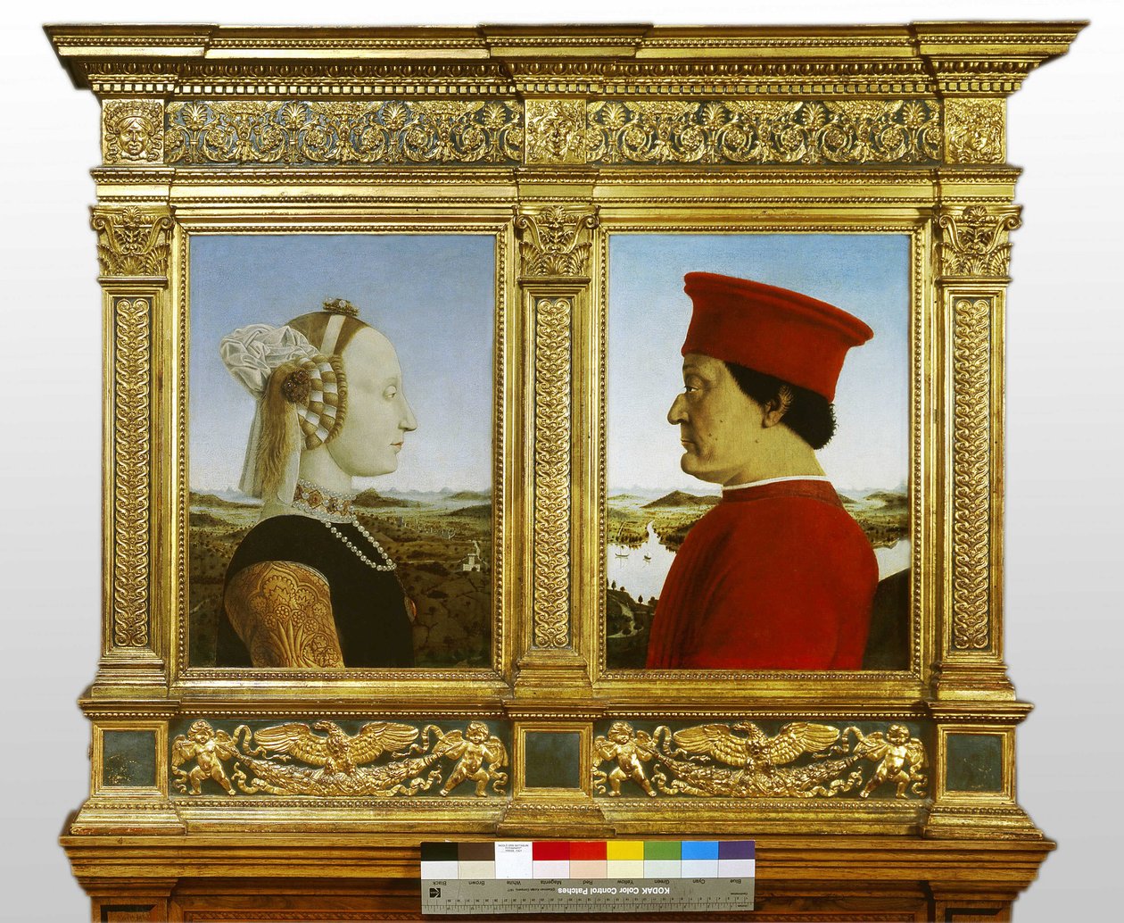 Retratos de Federico de Montefeltro (Frederic de Montefeltre), Duque de Urbino (1422-1482) e Battista Sforza (1446-1472)s de Piero della Francesca