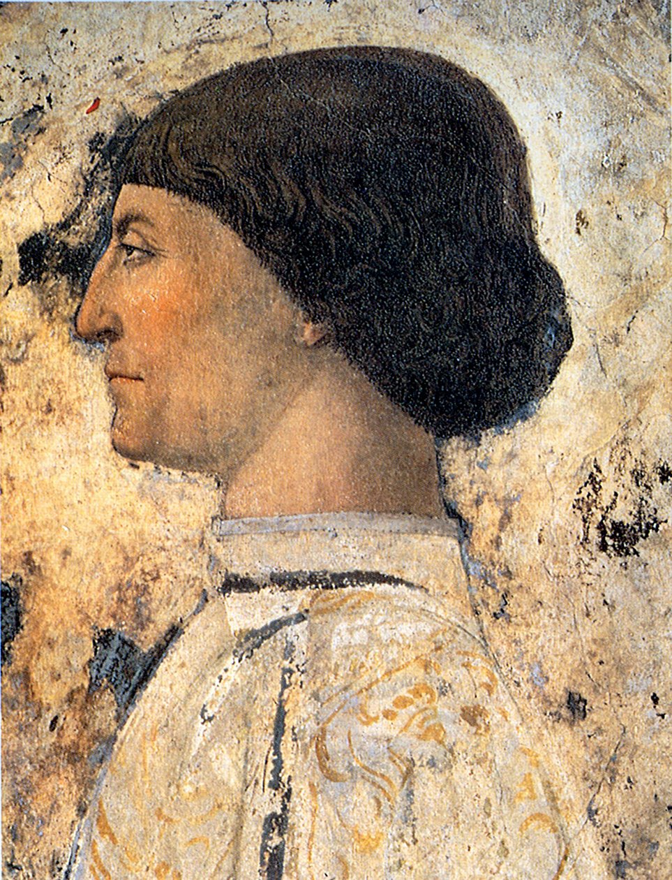 Sigismondo Pandolfo Malatesta Detalhe do afresco em Tempio Malatestiano, Rimini, 1451 de Piero della Francesca