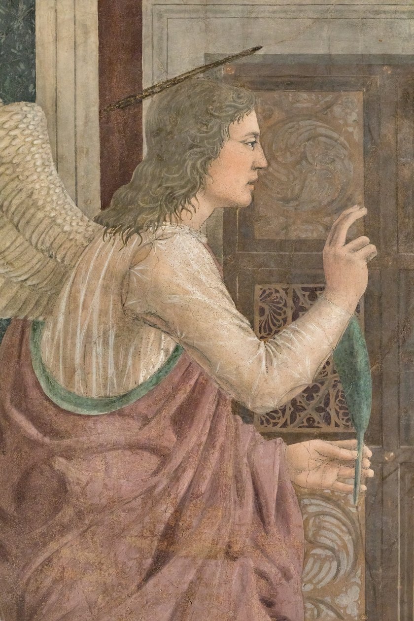 A Anunciação, pormenor das Histórias da Verdadeira Cruz (fresco) de Piero della Francesca