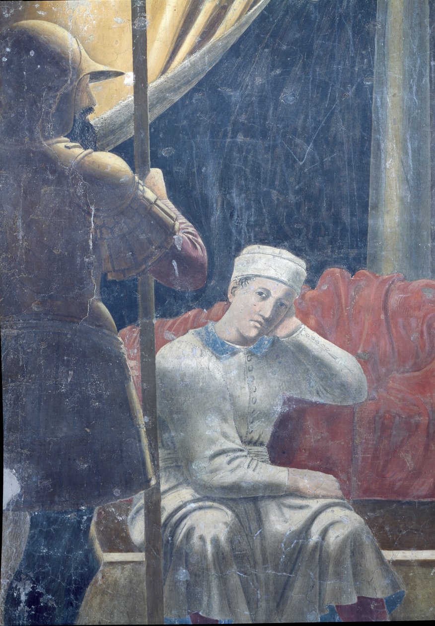 O sonho de Constantino, concluído em 1464 (detalhe) de Piero della Francesca