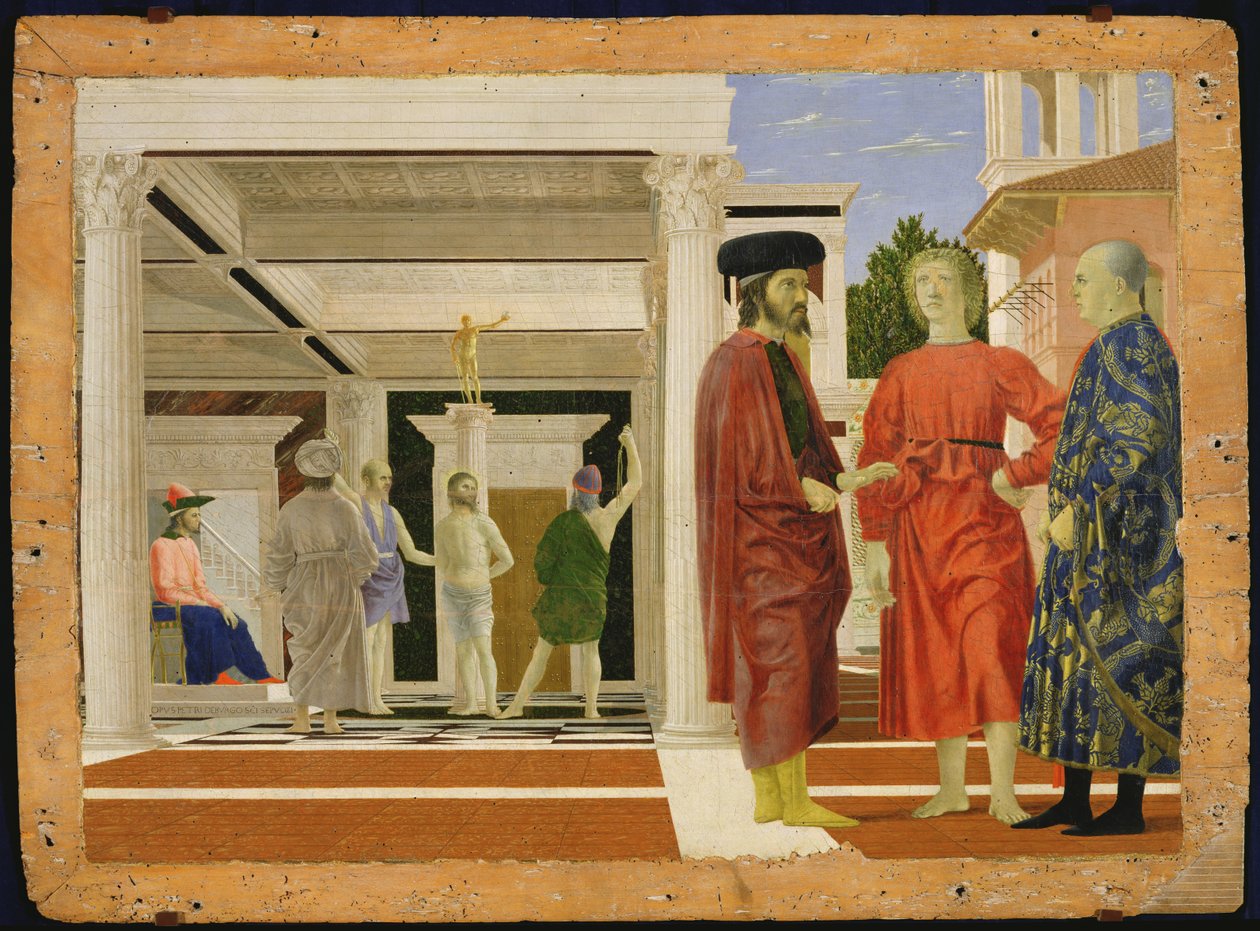 A Flagelação de Cristo, c.1463-4 (tempera no painel) de Piero della Francesca