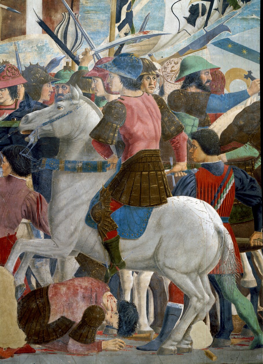 A Lenda da Verdadeira Cruz, a Batalha de Heraclius e Chosroes, completou 1464 (detalhe) de Piero della Francesca