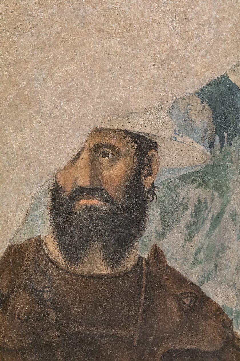 Vitória de Constantino sobre Maxêncio, pormenor com um soldado. de Piero della Francesca
