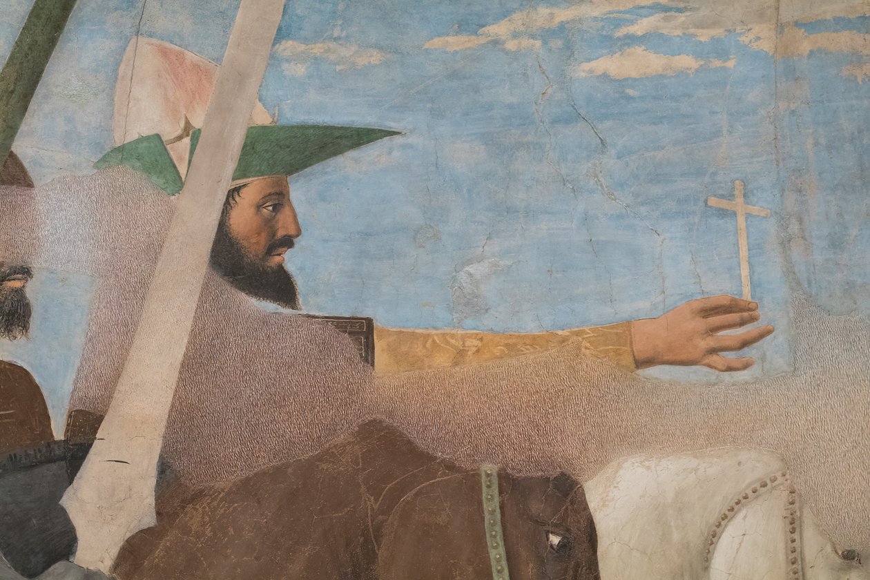 Vitória de Constantino sobre Maxêncio, pormenor com o vitorioso Constantino de Piero della Francesca