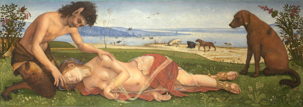 Um sátiro de luto por uma ninfa, c. 1495 de Piero di Cosimo