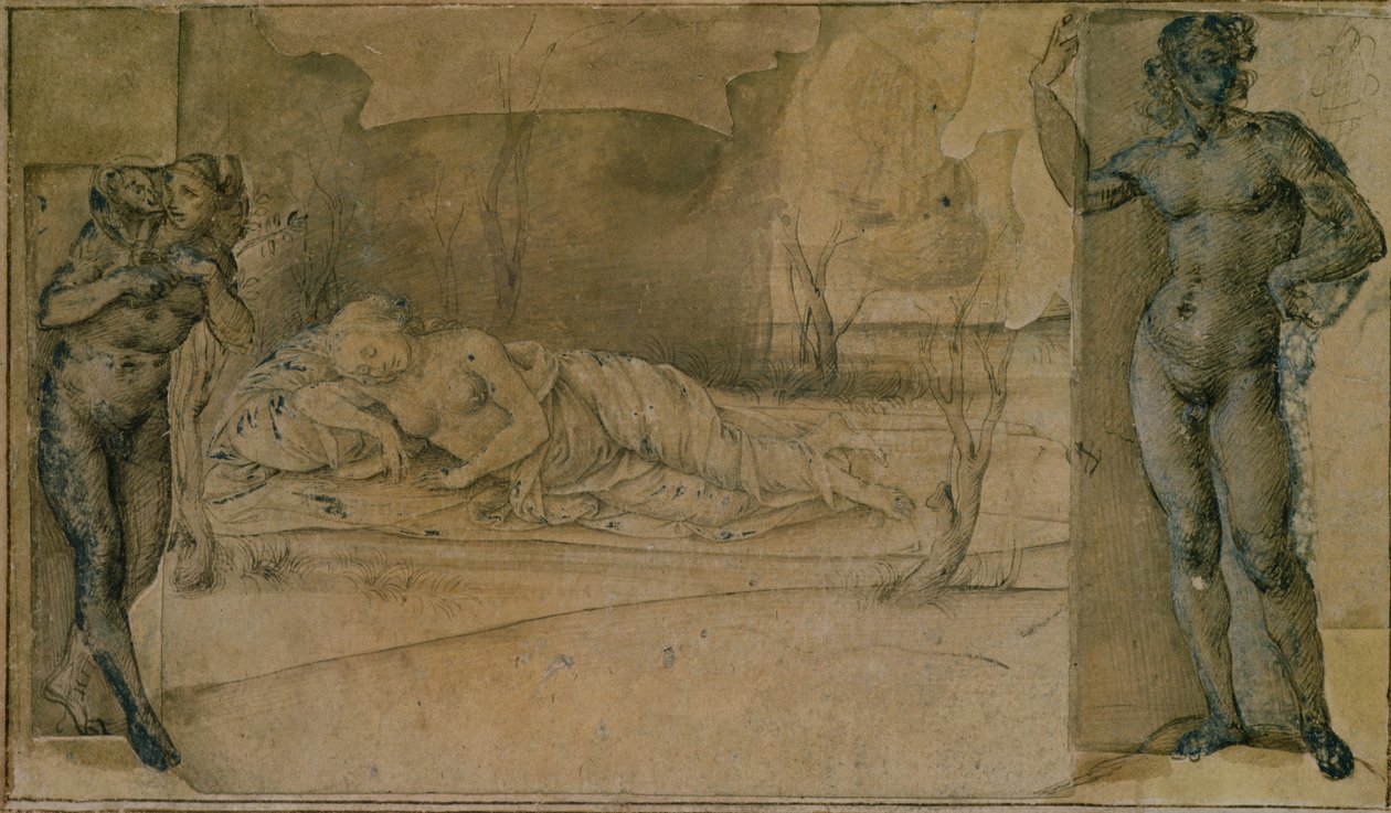 Ariadne Deserted (lápis) de Piero di Cosimo
