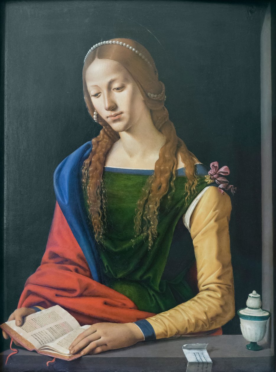 Leitura de Santa Maria Madalena, finais do século XV (óleo sobre painel) de Piero di Cosimo