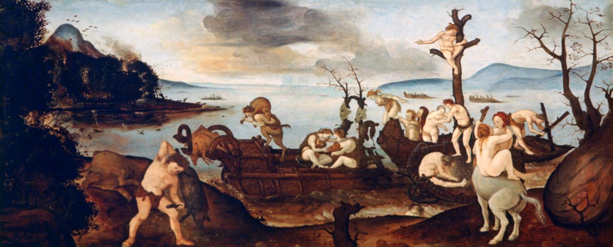 O Retorno da Caça, 1505-1507. de Piero di Cosimo