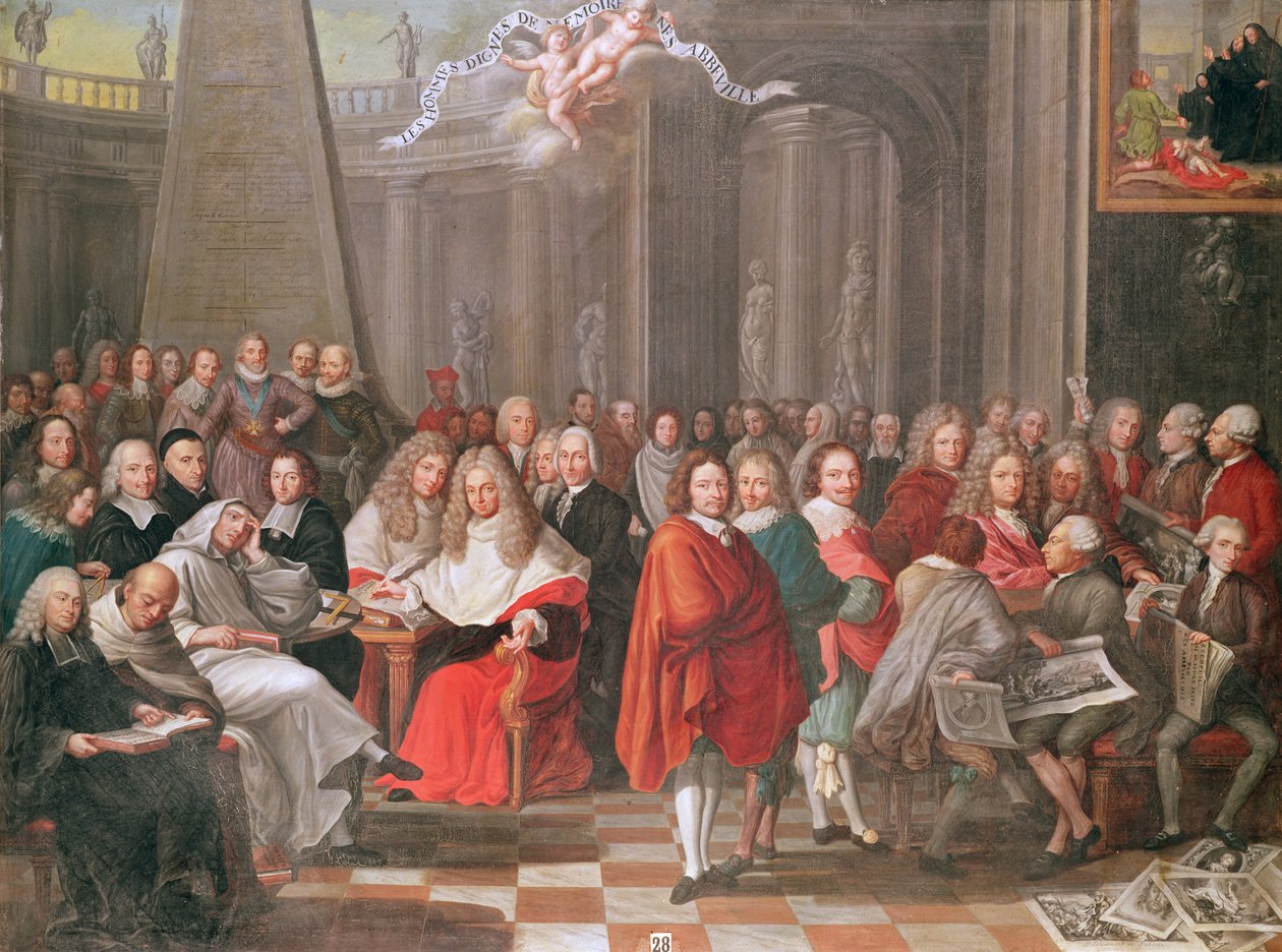 Grupo de distintos senhores nascidos dentro ou em volta de Abbeville de Pierre Adrien Choquet
