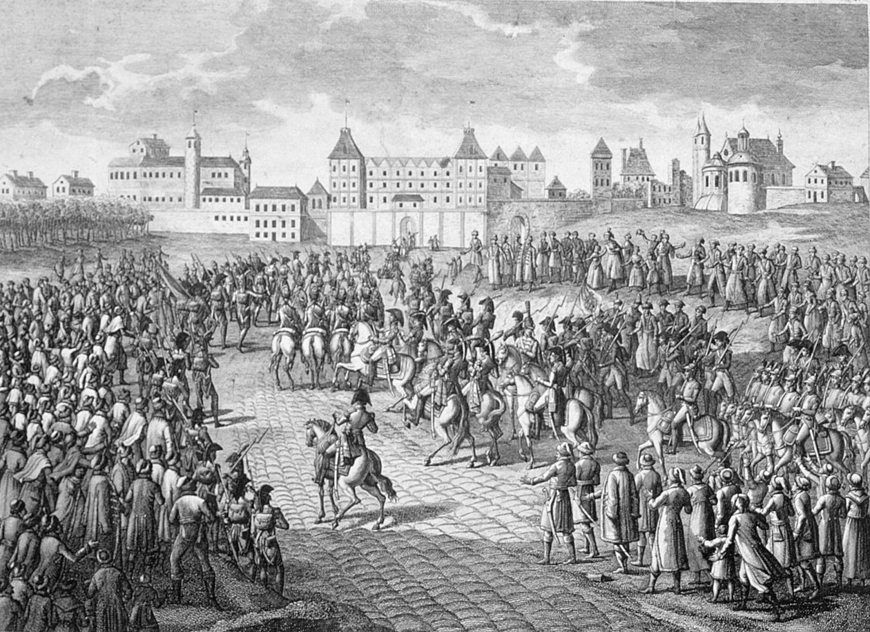 Entrada Triunfante dos Franceses em Varsóvia, 28 de novembro de 1806 de Pierre Adrien Le Beau