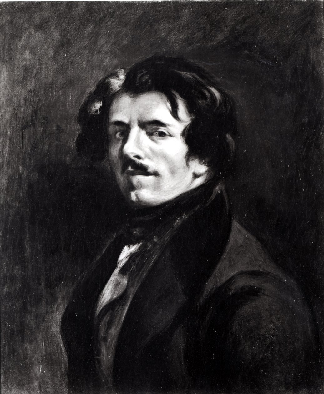Retrato de Eugene Delacroix (1798-1863) depois de um auto-retrato de 1834, 1874 de Pierre Andrieu