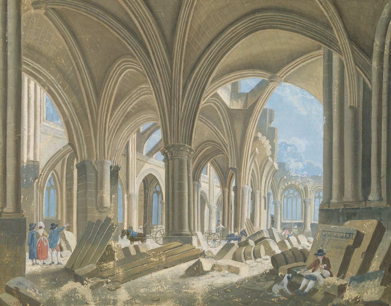 Demolição da Igreja de Saint-Jean-en-Greve, c.1800 de Pierre Antoine Demachy