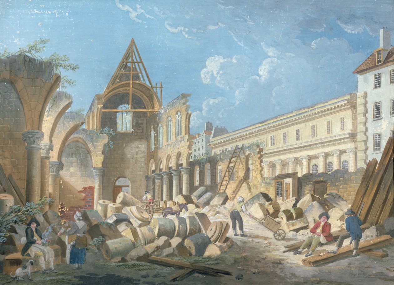 Demolição do Convento dos Cordeliers, c.1802 de Pierre Antoine Demachy