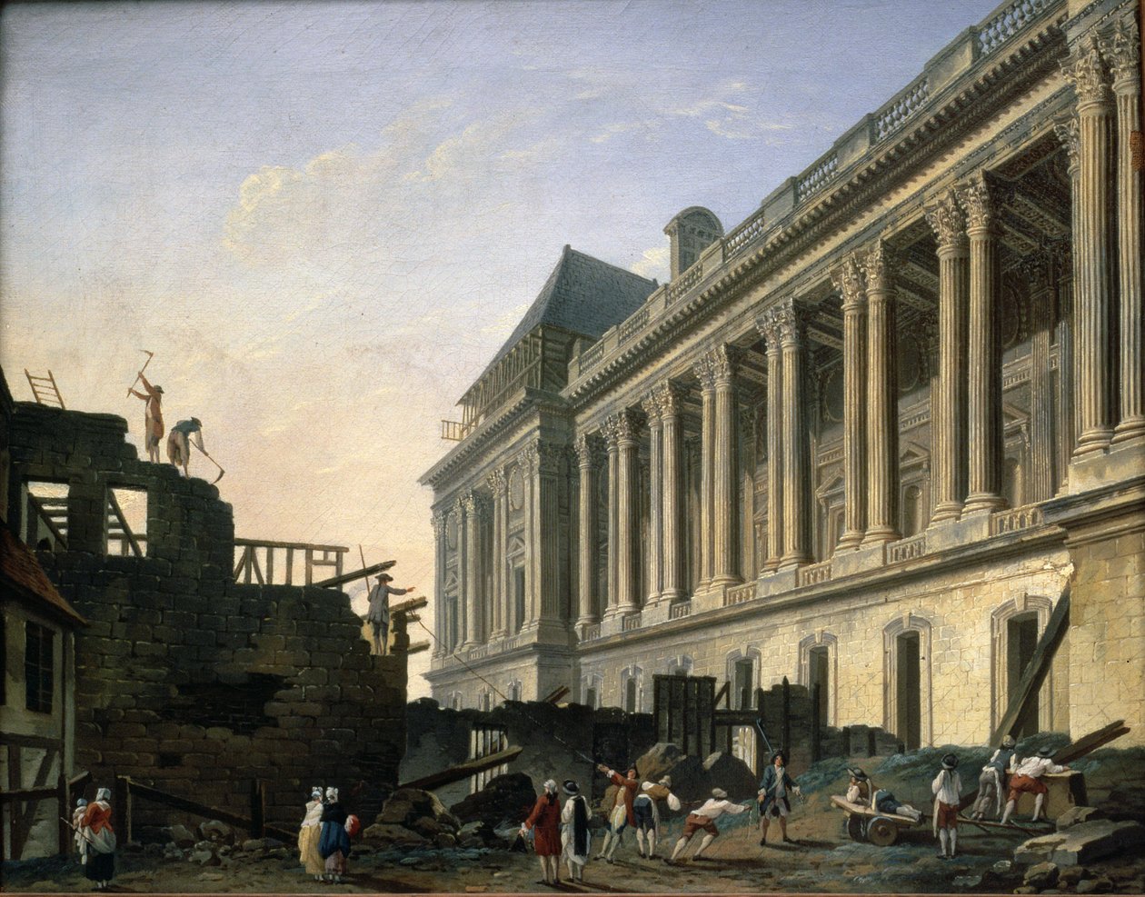 A clareira da colunata do Louvre, 1764 de Pierre Antoine Demachy