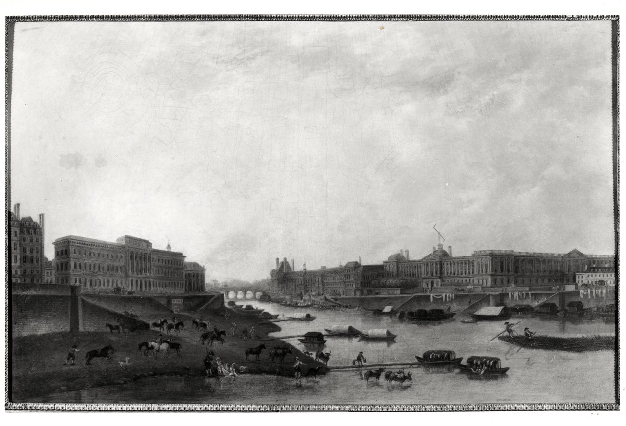 Vista de Paris a partir da Pont-Neuf, c.1800 de Pierre Antoine Demachy