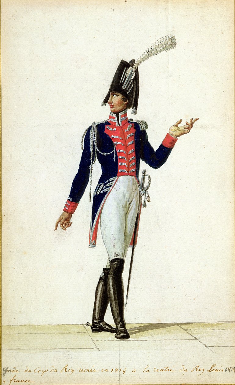 Oficial da Garde du Corps do rei Luís XVIII (1755-1824) em 1814 de Pierre Antoine Lesueur