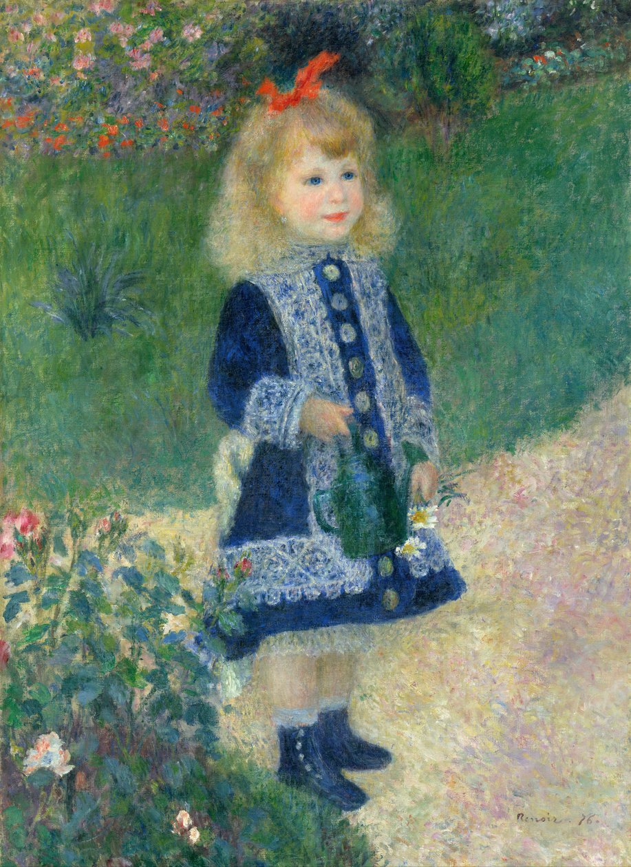 Um, menina, com, um, lata molhando de Pierre Auguste Renoir