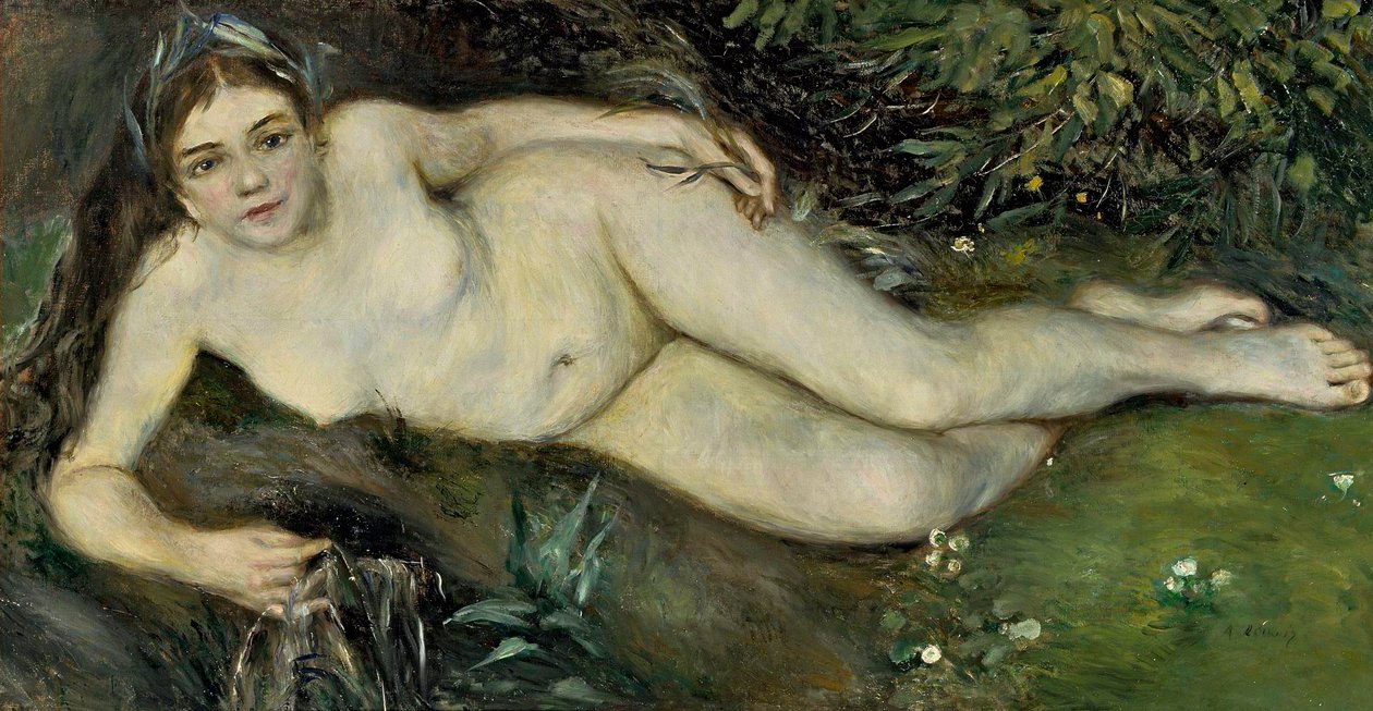 Uma ninfa por um córrego, 1869-70 de Pierre Auguste Renoir