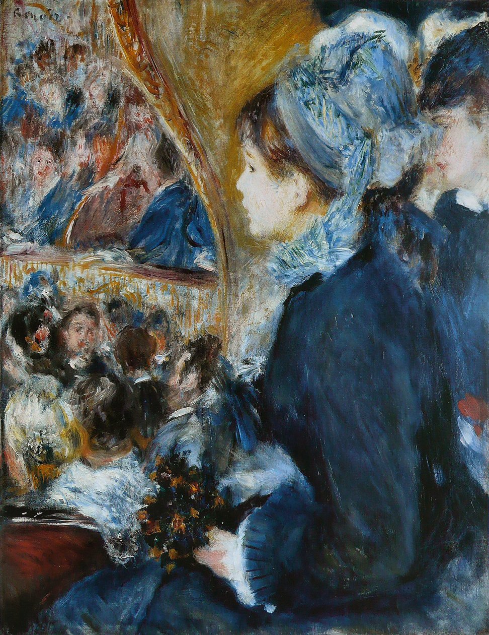 No teatro (a primeira saída), 1876-7 de Pierre Auguste Renoir