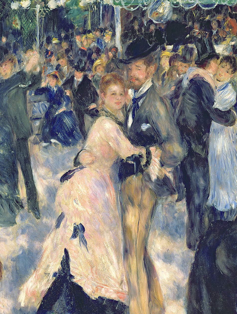 Bola no Moulin de la Galette, 1876 (detalhe de 36481) de Pierre Auguste Renoir