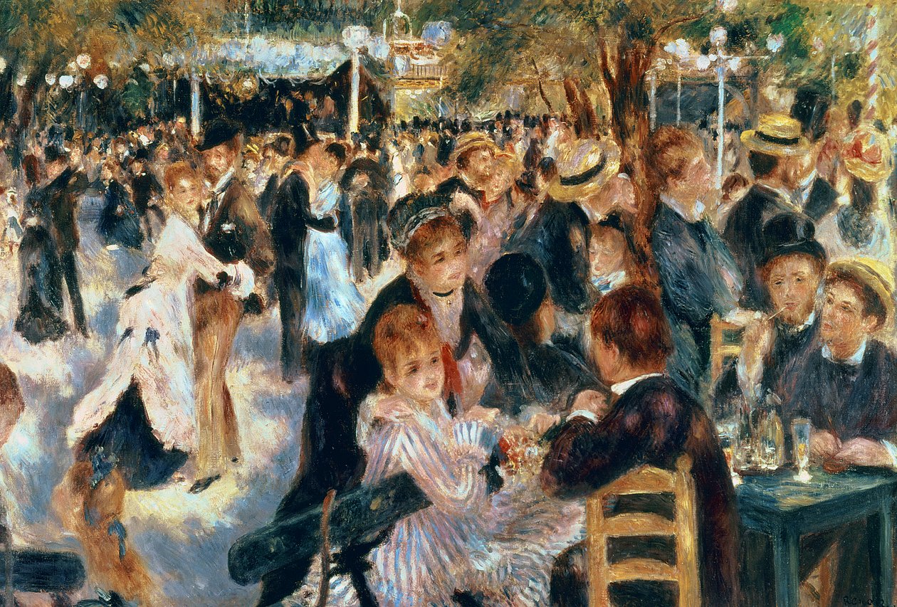 Bola no Moulin de la Galette, 1876 de Pierre Auguste Renoir