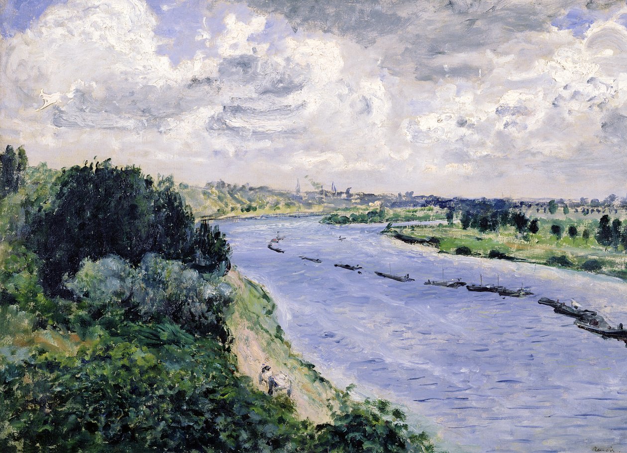 Barcaças no Sena, c.1869 de Pierre Auguste Renoir