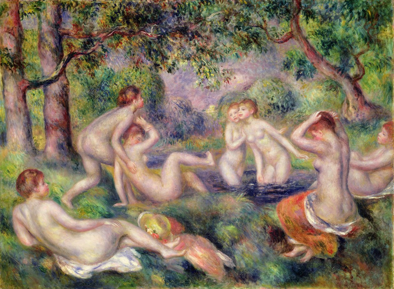 Banhistas na floresta, c.1897 de Pierre Auguste Renoir