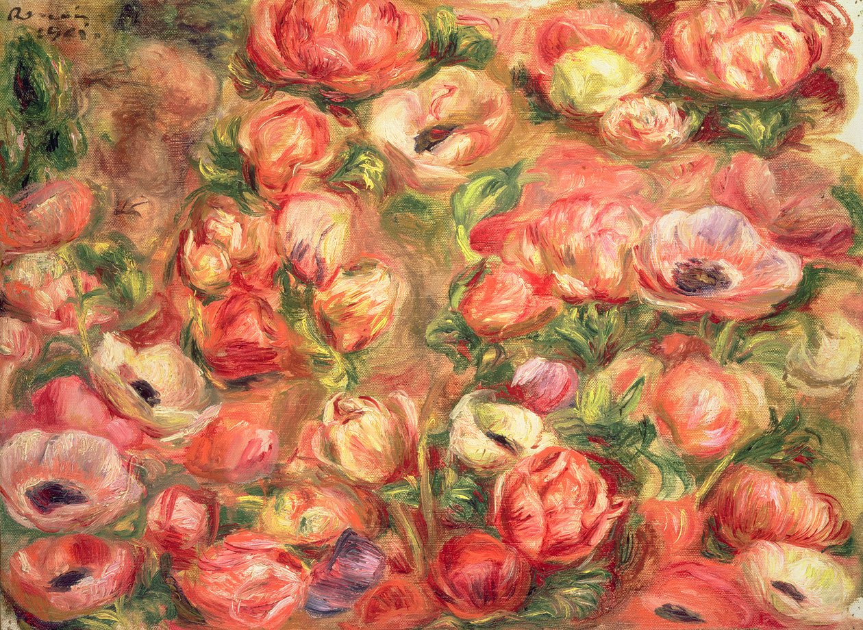 Cama de anêmonas, 1901 de Pierre Auguste Renoir