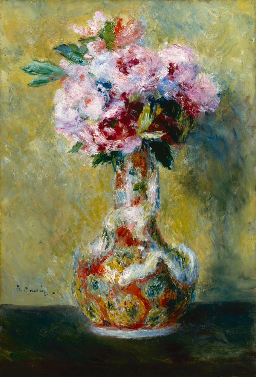 Buquê em um vaso de Pierre Auguste Renoir