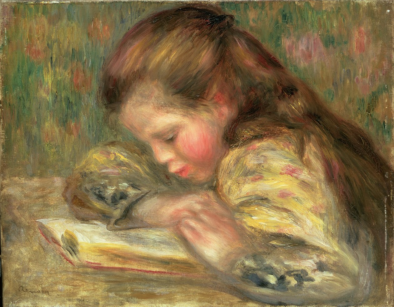 Leitura da criança, c.1890 de Pierre Auguste Renoir