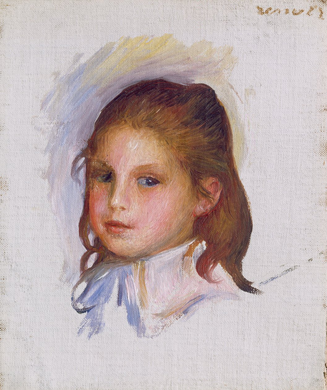 Criança com cabelo castanho, 1887-88 de Pierre Auguste Renoir