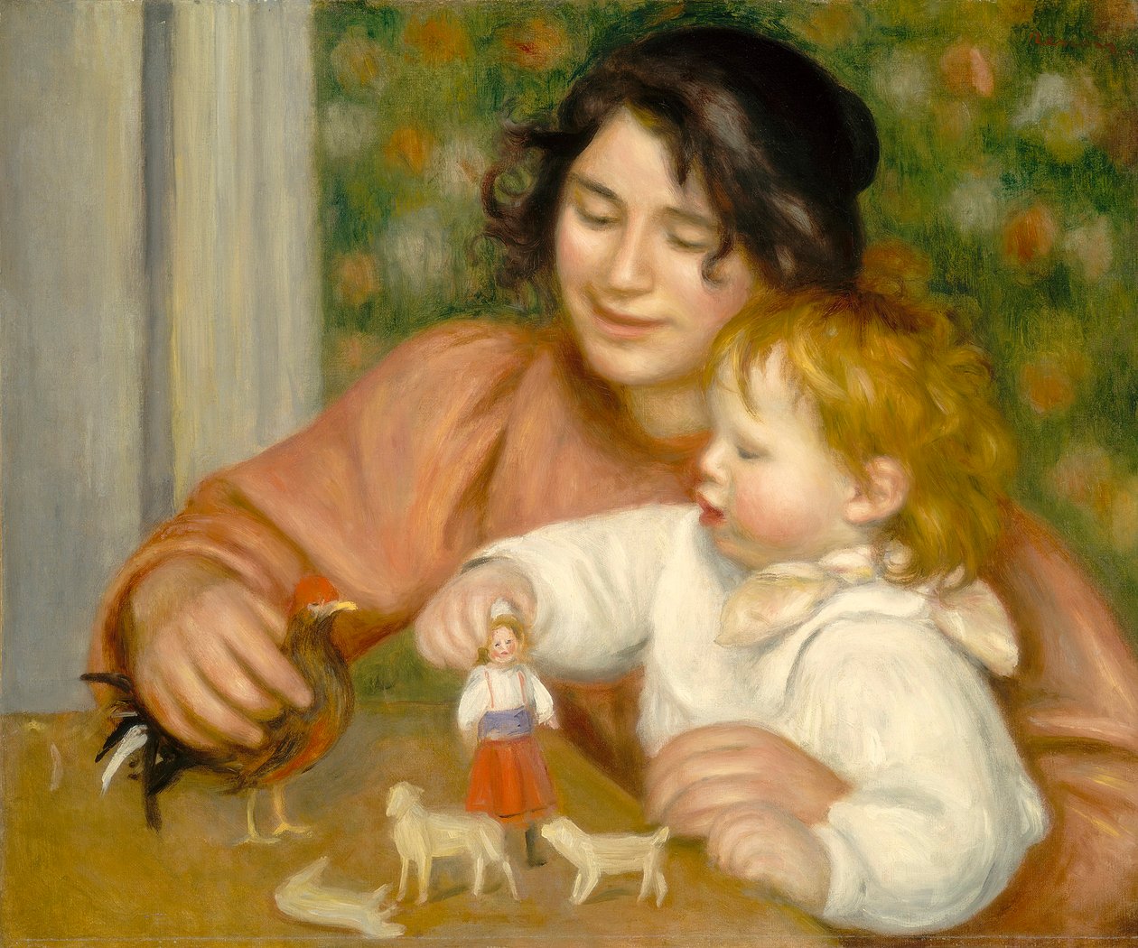Criança com brinquedos, Gabrielle e o filho do artista, Jean, 1895-96 de Pierre Auguste Renoir