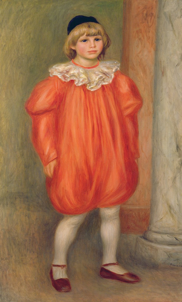 Claude Renoir em traje de palhaço, 1909 (veja também 287546) de Pierre Auguste Renoir