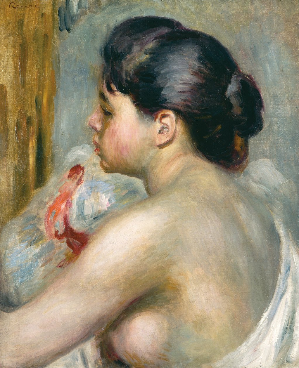 Mulher de cabelos escuros de Pierre Auguste Renoir