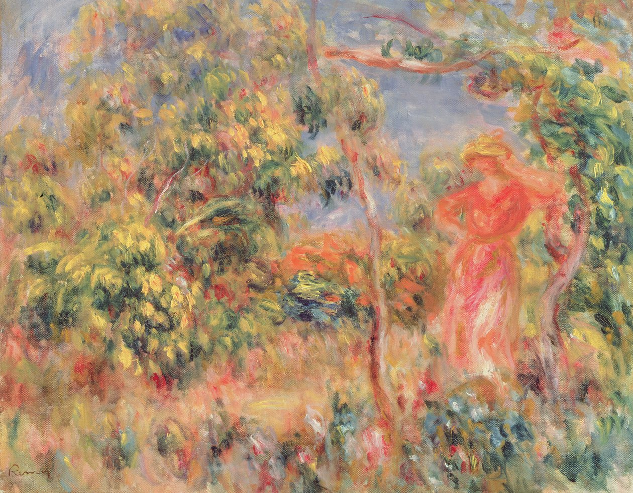 Figura em um jardim, 1917 de Pierre Auguste Renoir
