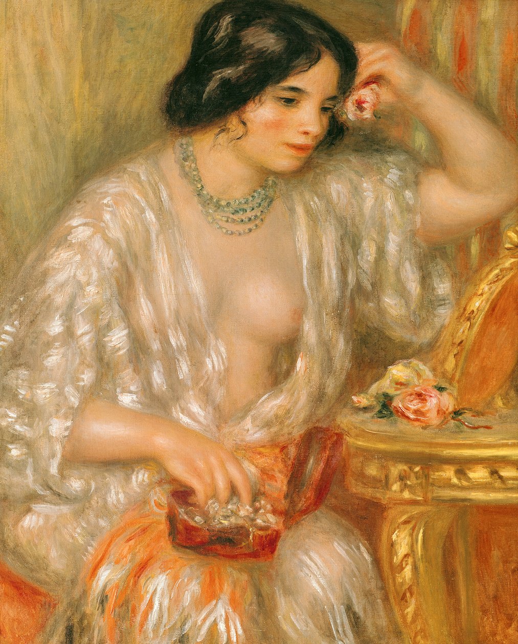 Gabrielle com Joalharia, 1910 de Pierre Auguste Renoir