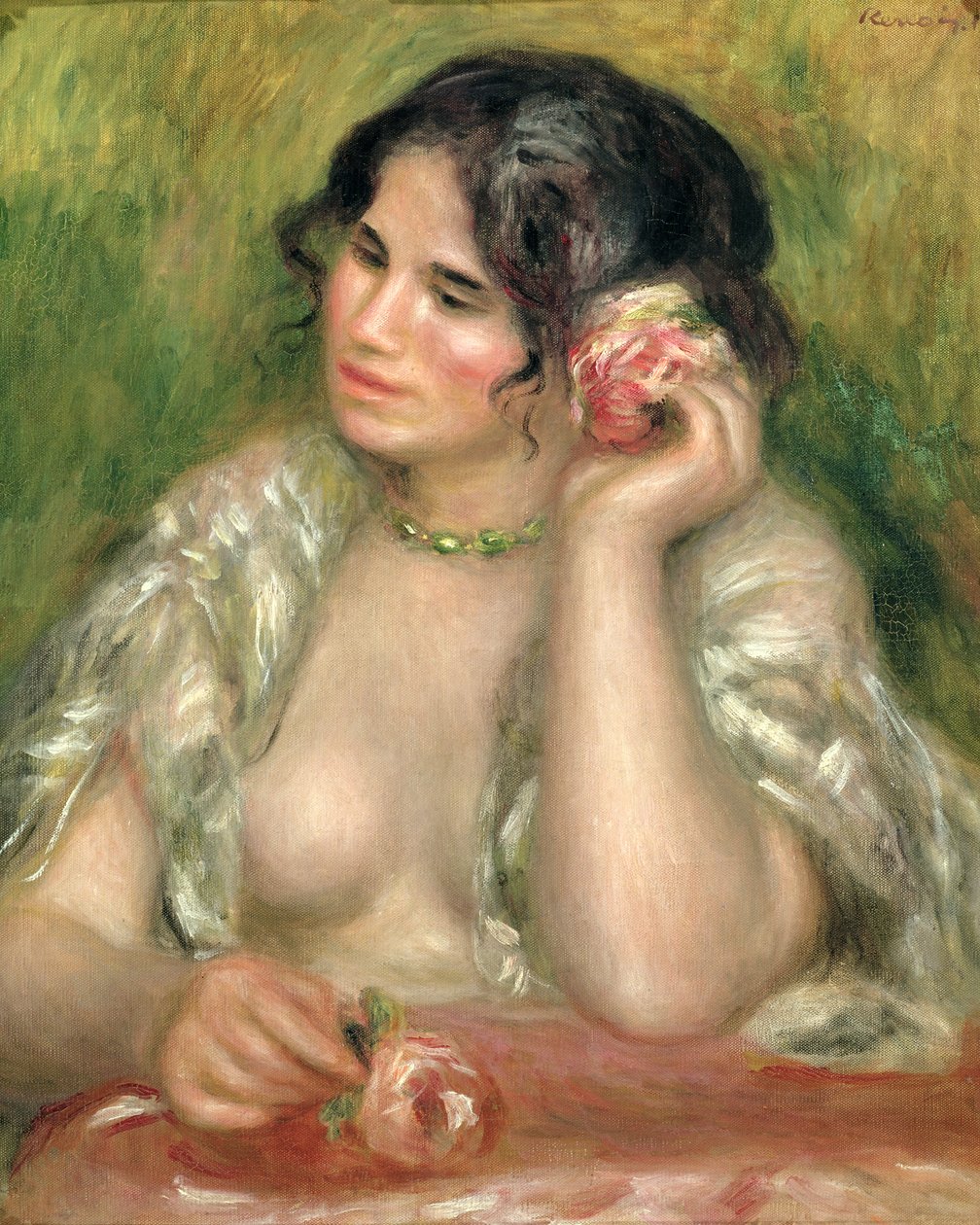 Gabrielle com uma rosa, 1911 de Pierre Auguste Renoir