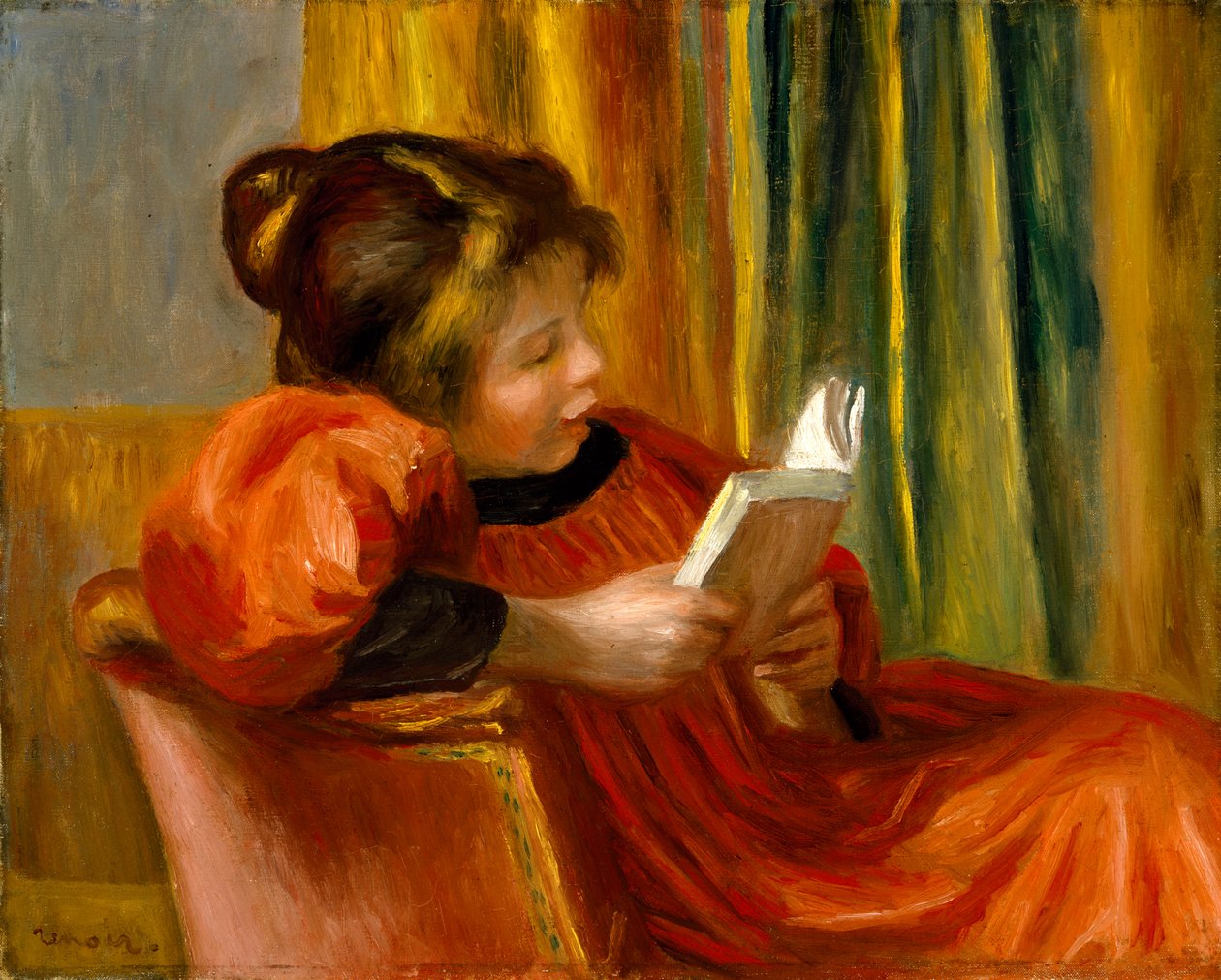 Menina lendo, c.1890 de Pierre Auguste Renoir