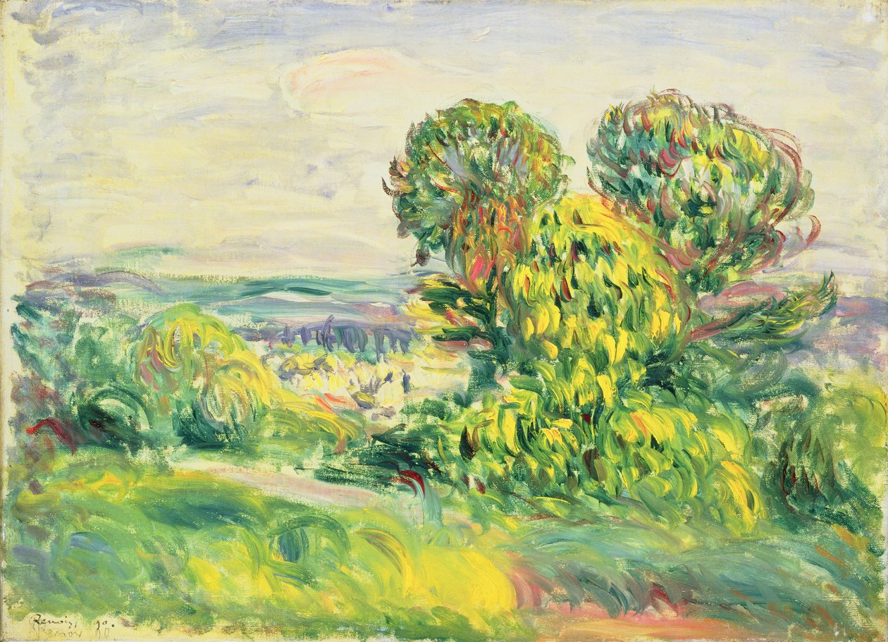 Árvores Verdes, 1890 de Pierre Auguste Renoir