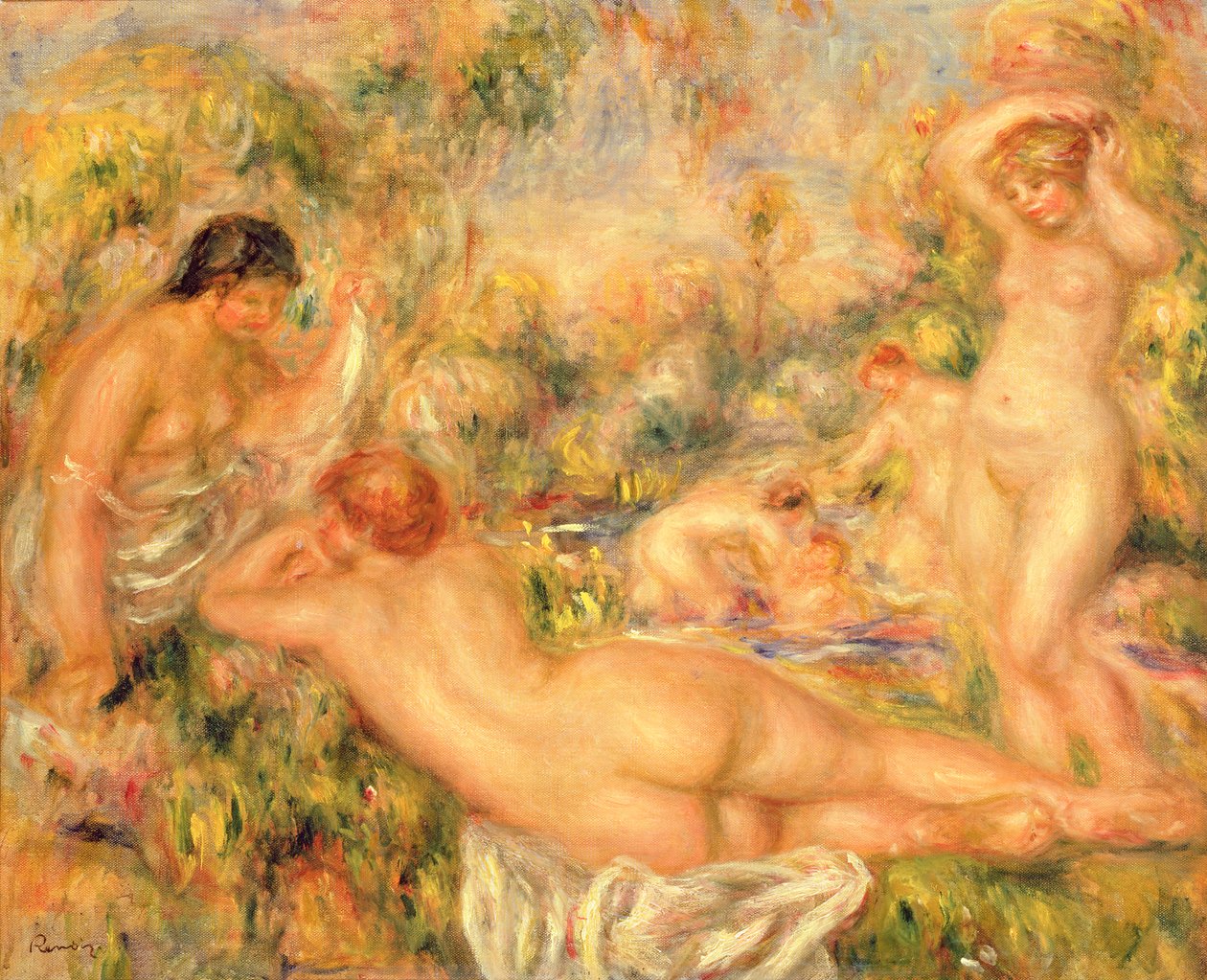 Grupo de banhistas, 1918 de Pierre Auguste Renoir