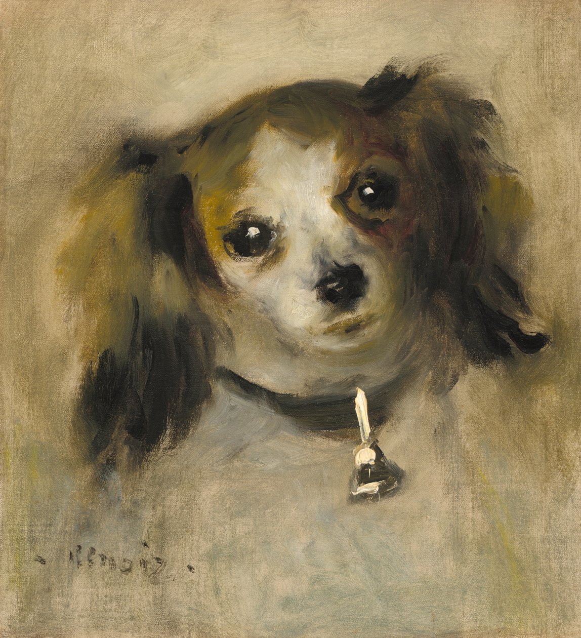 Cabeça de um cão, 1870 de Pierre Auguste Renoir