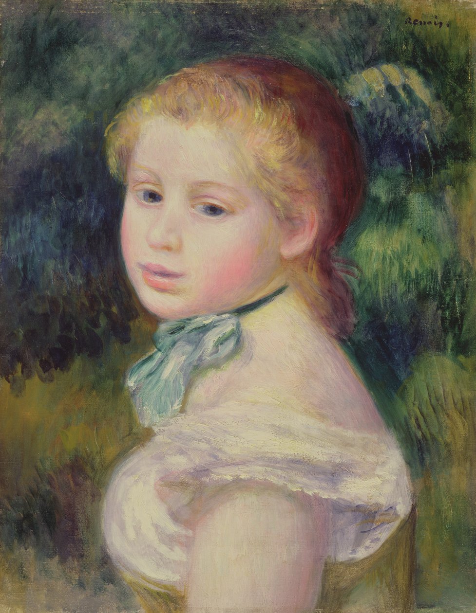 Cabeça de uma menina, 1885 de Pierre Auguste Renoir
