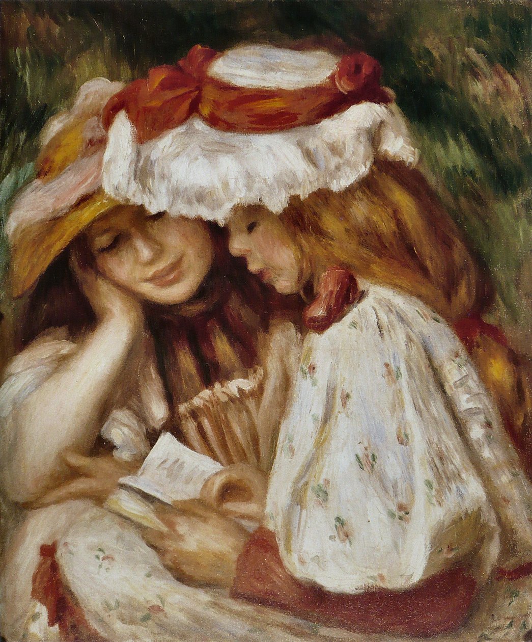 Meninas jovens, leitura de Pierre Auguste Renoir