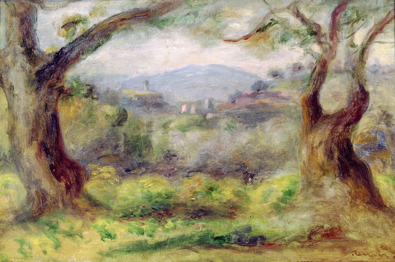Paisagem em Les Collettes, 1910 de Pierre Auguste Renoir