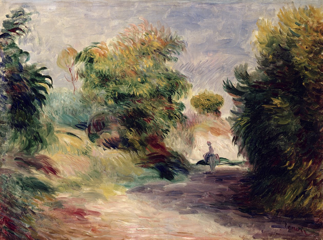 Paisagem, perto, Cagnes, 1907 de Pierre Auguste Renoir