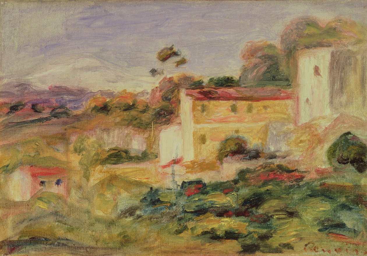 Paisagem com casas de Pierre Auguste Renoir