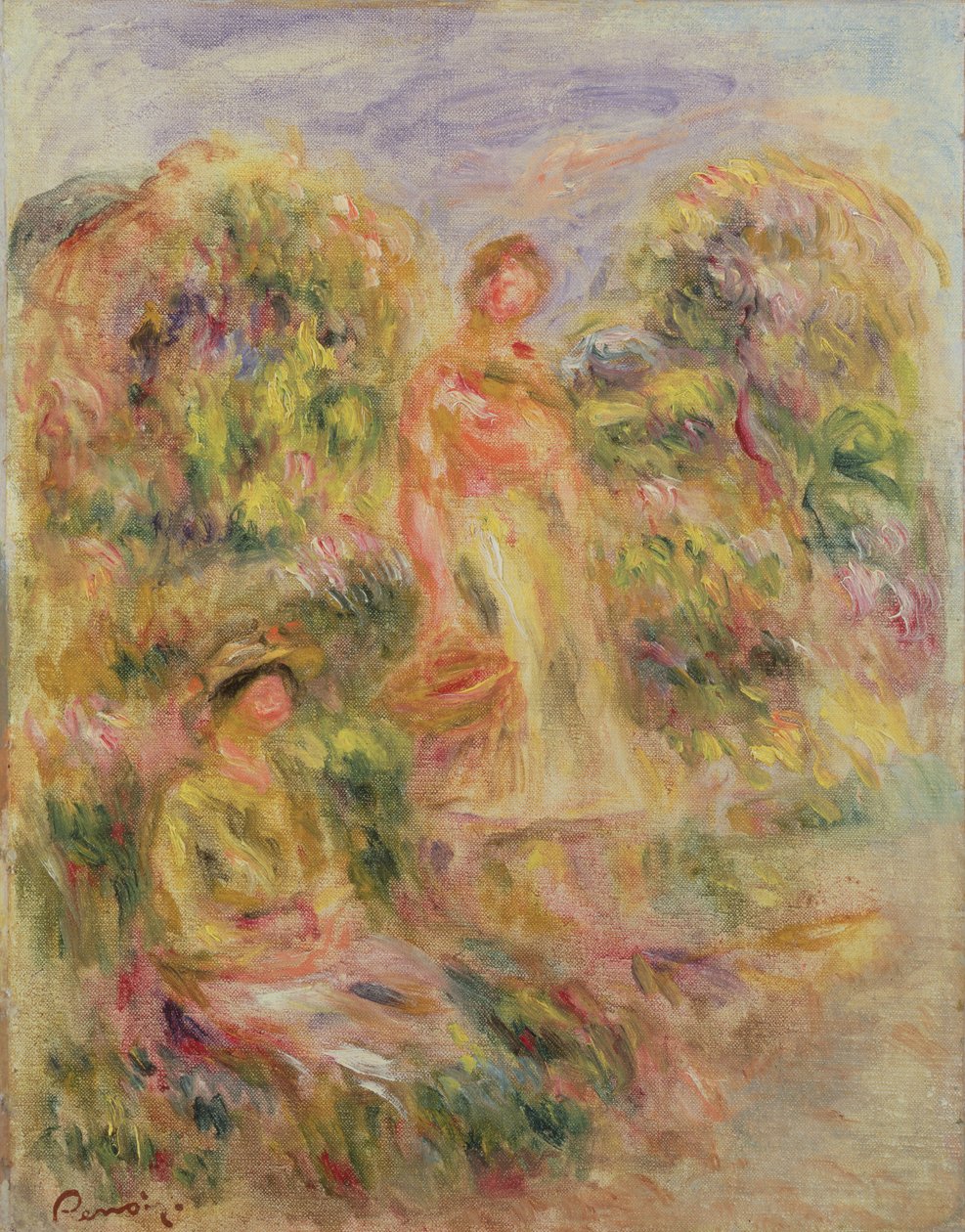 Paisagem com duas mulheres, 1919 de Pierre Auguste Renoir