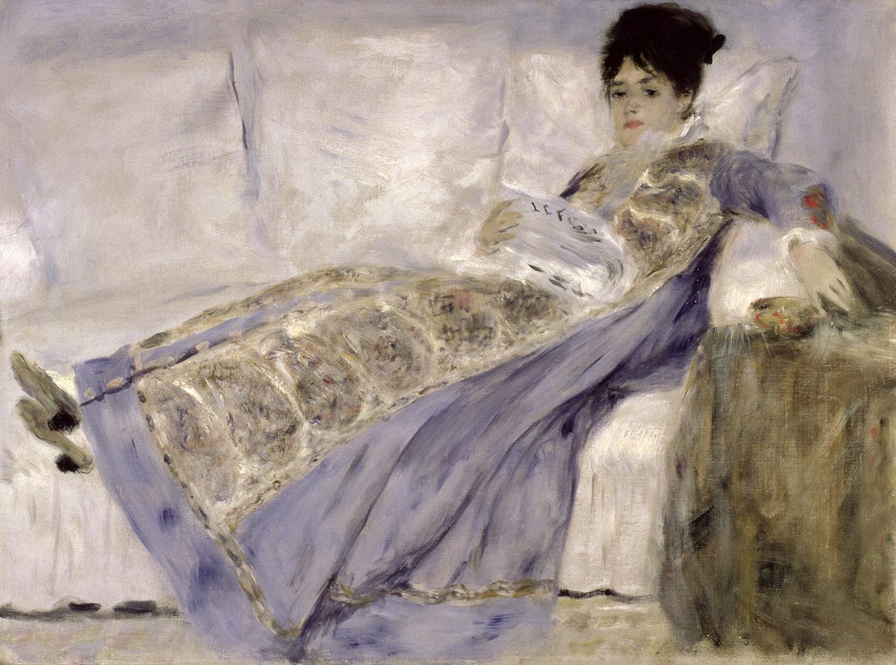 Madame Monet em um sofá, c.1874 de Pierre Auguste Renoir
