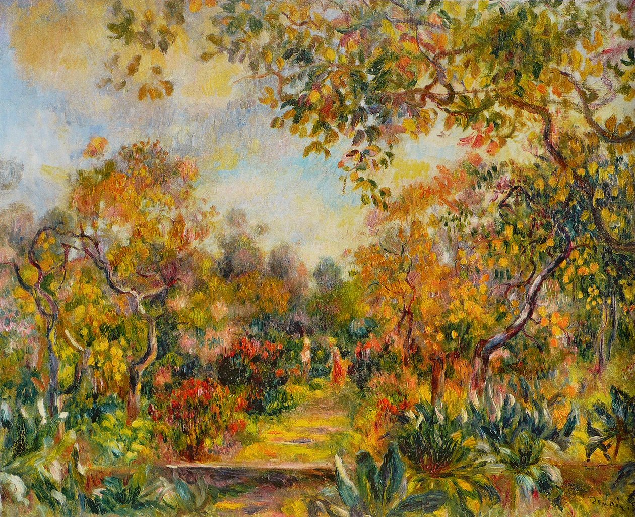 Paisagem, em, beaulieu de Pierre Auguste Renoir