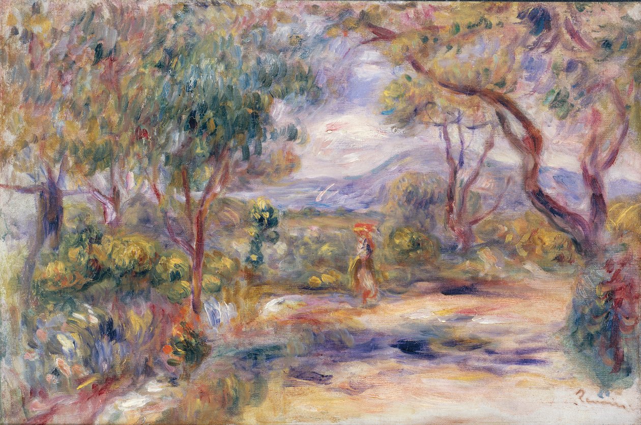 Paisagem em Cannes (Jardim do Renoir) c.1914 de Pierre Auguste Renoir